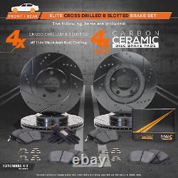 Front + Rear Max Brakes Elite XDS Rotors with Carbon Ceramic Pads KT011283