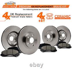 Front + Rear Max Brakes Premium OE Rotors with Carbon Ceramic Pads KT184743