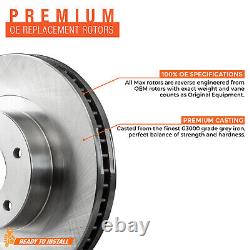 Front + Rear Max Brakes Premium OE Rotors with Carbon Metallic Pads TA028643