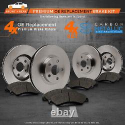 Front + Rear Max Brakes Premium OE Rotors with Carbon Metallic Pads TA029443