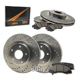 Front + Rear Max Brakes Premium XD Rotors with Carbon Ceramic Pads KT084523
