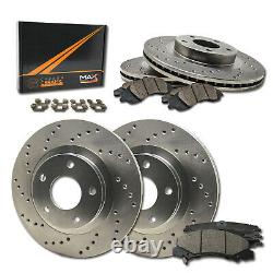 Front + Rear Max Brakes Premium XD Rotors with Carbon Ceramic Pads KT183523