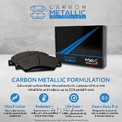 Front + Rear Max Brakes Premium XD Rotors with Carbon Metallic Pads TA011323