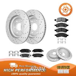 Front & Rear Rotors + Brake Pads Kit For Chevy Traverse GMC Acadia Buick Enclave