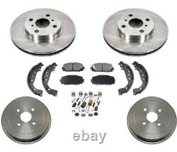 Front Rotors Rear Drums Brake Pads Shoes Spring Kit for Toyota Yaris 06-13
