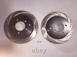 Front and Rear Brake Rotor Set Drilled & Slotted Brake Rotors (Rotor Only Set)