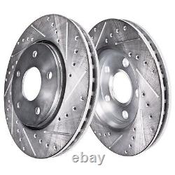 Front and Rear Disc Brake Rotors Ceramic Brake Pads for 2011-14 Ford Mustang V6