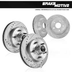 Front and Rear Drill Slot Brake Rotors For 1994 1995 1996 Chevy Impala Caprice