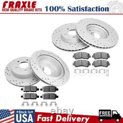 Front and Rear Drilled Brake Rotors + Ceramic Pads for 2008 2013 Nissan Rogue