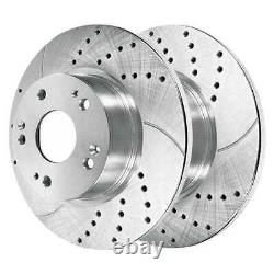 Front and Rear Drilled Brake Rotors & Pads for Acura ILX 2012-2015 Honda Civic