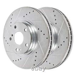 Front and Rear Drilled Brake Rotors & Pads for VW Beetle Golf City Jetta City V6