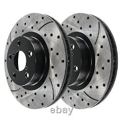 Front and Rear Drilled Slotted Brake Rotors Set of 4 for 2012-2017 Toyota Camry