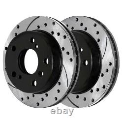 Front and Rear Drilled Slotted Brake Rotors Set of 4 for 2012-2017 Toyota Camry