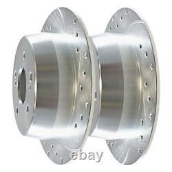 Front and Rear Drilled Slotted Brake Rotors Silver & Pads for Kia Sorento 2.4L