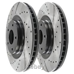 Front and Rear Drilled and Slotted Brake Rotors & Pads for Dodge Grand Caravan