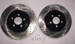 Front and Rear Kit Performance Drilled & Slotted Brake Rotors with Ceramic Pads