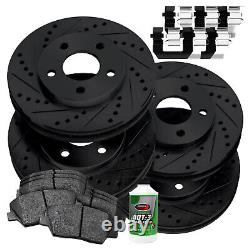 Full Kit PowerSport Black Drill/Slot Brake Rotors + Ceramic Pads BBCC. 47049.02