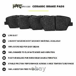 Hart Brakes Front Rear Silver Drilled/Slotted Brake Rotors + Ceramic Brake Pads