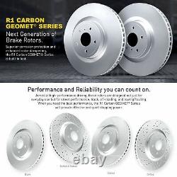 R1 Concepts Carbon Rear Brake Rotors+Ceramic Pads and Hardware Kit 1PB. 20009.42