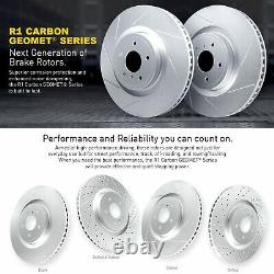 R1 Concepts Carbon Rear Brake Rotors Slotted+Ceramic Pads+Hardware 1PS. 54009.42