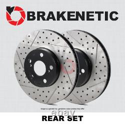 REAR SET BRAKENETIC PREMIUM Drilled Slotted Brake Disc Rotors BNP33104. DS