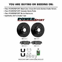 Rear Black Cross-Drilled Slotted Brake Rotors and Ceramic Pads BBCR. 63056.02