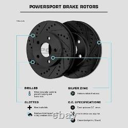 Rear Black Cross-Drilled Slotted Brake Rotors and Ceramic Pads BBCR. 63056.02