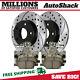 Rear Brake Calipers Pads Drilled Slotted Rotors Black For Chevy Malibu 2.4l V6