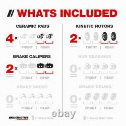 Rear Brake Calipers & Rotors +Ceramic Pads Kit For Olds Alero Pontiac Grand Am