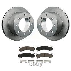 Rear Brake Rotors & Ceramic Pad Kit For Chevrolet Silverado 3500 HD GMC Sierra