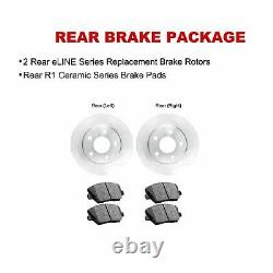 Rear Brake Rotors + Ceramic Pads & Sensor Wire For 1995-2001 BMW 750iL