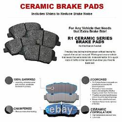 Rear Brake Rotors + Ceramic Pads & Sensor Wire For 2010-2017 Lexus LS460, LS600h