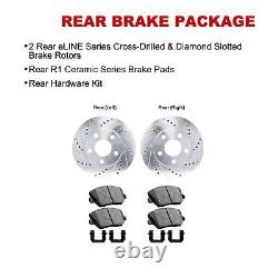 Rear Brake Rotors Drill Slot& Ceramic Pads Hardware For 1994-1994 Dodge Stealth