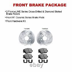 Rear Brake Rotors Drill Slot Silver with Ceramic Pads and Hardware 1EC. 74036.42