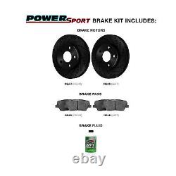 Rear Brake Rotors Drilled Slotted Black + Ceramic Brake Pads BBC1.66076.02