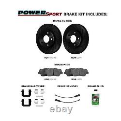 Rear Brake Rotors + Semi-Met Brake Pads, Hardware+Sensor BBC1.63018.53