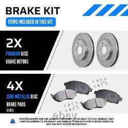 Rear Brake Rotors & Semi-Metallic Brake Pads for 2018 Hyundai Santa Fe BLKR-19