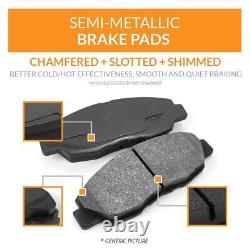 Rear Brake Rotors & Semi-Metallic Pad Kit For Audi Q7 Porsche Cayenne Volkswagen