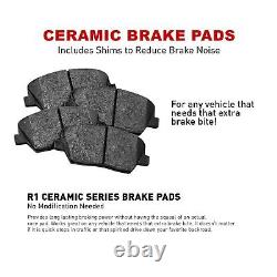 Rear Brake Rotors with Ceramic Pads, Hardware Kit, and Sensor Wire 1PB. 32018.52