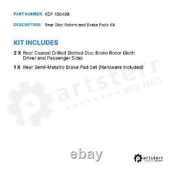 Rear Coated Drilled Slot Disc Brake Rotors Semi-Metallic Pad Kit For Mini Cooper