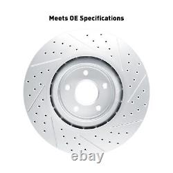 Rear DFC Brake Rotors Drill/Slot Silver with Ceramic Brake Pads and Hardware