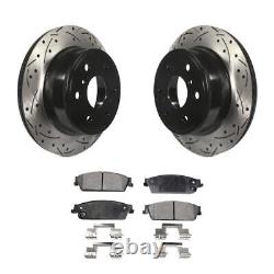 Rear Drill Slot Brake Rotors Ceramic Pad Kit For Chevrolet Silverado 1500 GMC XL