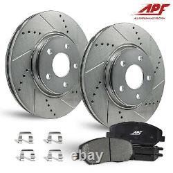 Rear Drill/Slot Zinc Brake Rotors + Ceramic Pads For Mitsubishi Lancer 08-10