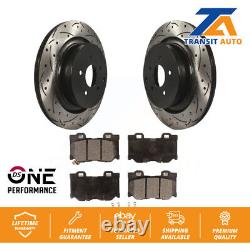 Rear Drilled Slot Brake Rotors Ceramic Pad Kit For Infiniti Q50 M37 Q60 Q70 Q70L