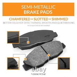 Rear Drilled Slot Brake Rotors Semi-Metallic Pad Kit For Mercedes-Benz E350 E320