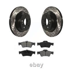 Rear Drilled Slot Brake Rotors Semi-Metallic Pad Kit For Mercedes-Benz E350 E320