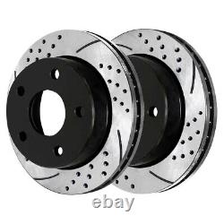 Rear Drilled Slotted Rotors Pads for 2005-2018 Ram 1500 2004-2009 Dodge Durango