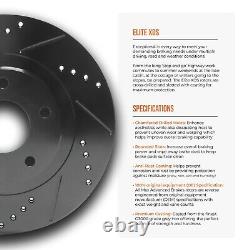 Rear Drilled Slotted Rotors + Pads for Subaru Forester Impreza Outback Legacy