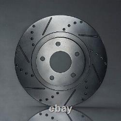 Rear Drilled Slotted Rotors + Pads for Toyota Corolla Matrix Prius Pontiac Vibe