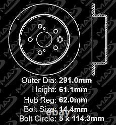 Rear Max Brakes Elite XDS Rotors with Carbon Metallic Pads TA083982